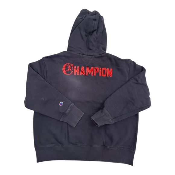 Champion Pullover Hoodie – XL (Navy with Red Metallic Detail) - Picture 2 of 6